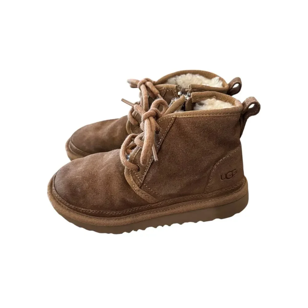 UGG Neumel II Chestnut Suede Ankle Boots Toddler Kids Size 12 w/ Box